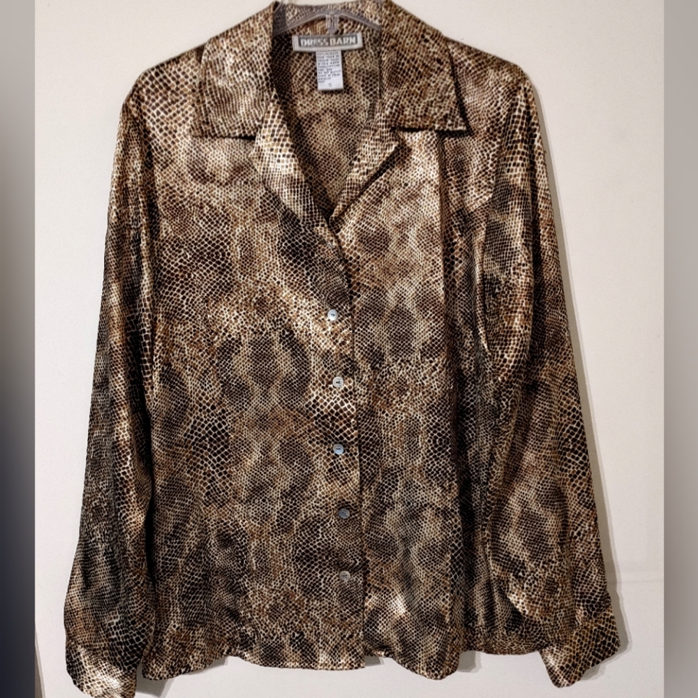 Dress Barn Satin Snake Print Blouse